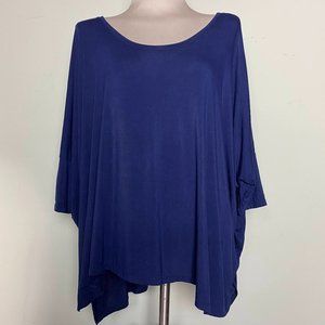 Feel The Piece Blue Draped Top